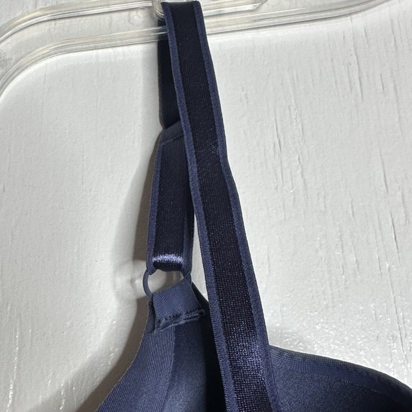 Warners Full Coverage Side Smoothing Bra Size 38C Dusty Blue Back Closure - Picture 6 of 6